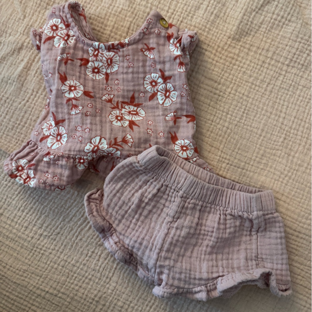 Cat & Jack Pink Floral Diaper Cover Set